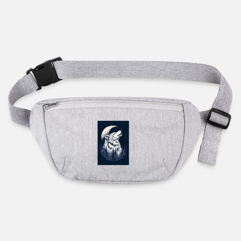 Wolf & Mond – Mystisches Wald-Design in Blau Stanley/Stella recycelte Gürteltasche