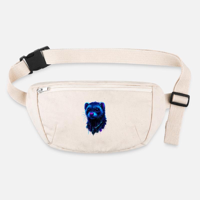 Kosmisches Frettchen mit Neonlichtblitzen Stanley/Stella recycelte Gürteltasche