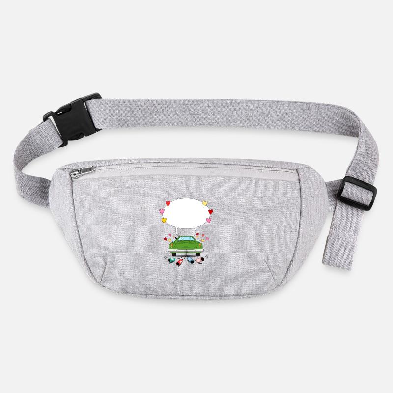 Wedding car with speech bubble in green Stanley/Stella recycled Hip Bag 