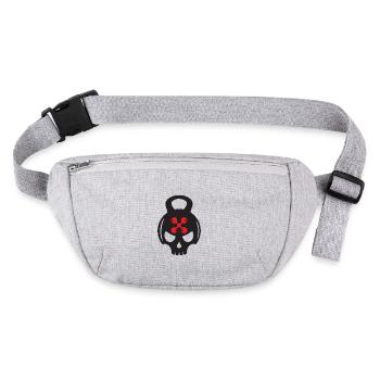 Red Skull and Barbell | Skull and barbell - Stanley/Stella recycled Hip Bag  - heather grey - Front