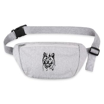 American Akita Krone Hunde Hund Wilsigns - Stanley/Stella recycelte Gürteltasche - Grau meliert - Vorne
