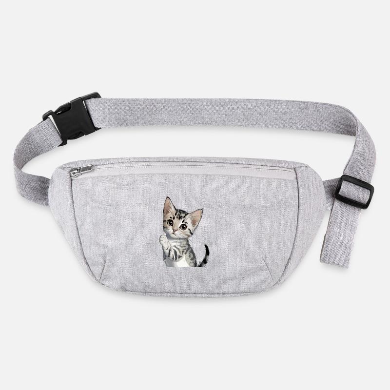 Cute kitten looking around the corner Stanley/Stella recycled Hip Bag 