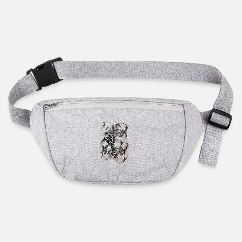 Tourbillons de fleurs noires et blanches Sac banane recyclé Stanley/Stella