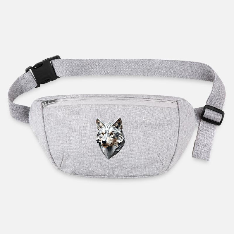 Wolfskopf LowPoly Geometrisch Stanley/Stella recycelte Gürteltasche