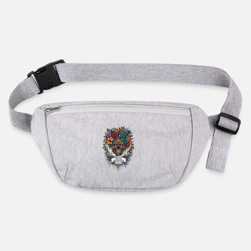 Tête de mort et fleurs skull gothique rock Sac banane recyclé Stanley/Stella