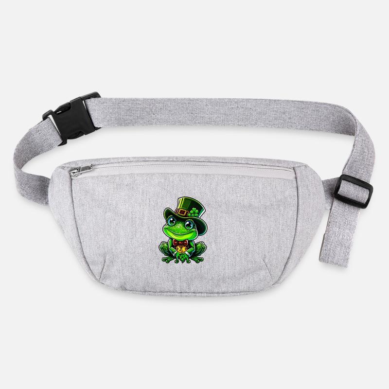 Cheerful frog with St Patrick Day top hat Stanley/Stella recycled Hip Bag 