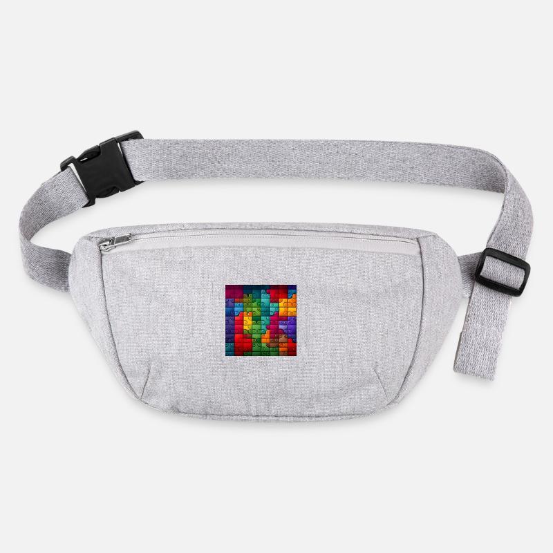 Colorful Rainbow Jigsaw Puzzle Pattern Stanley/Stella recycled Hip Bag 