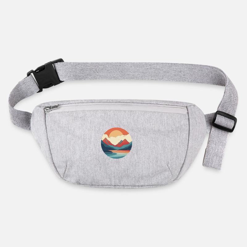 Montagnes avec coucher de soleil Sac banane recyclé Stanley/Stella