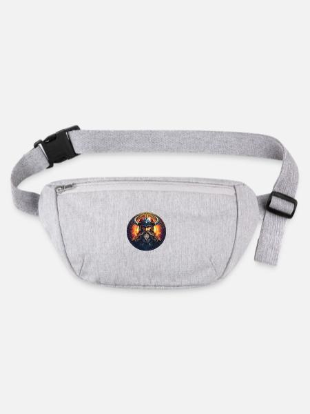 Viking Krieger mit Helm und Szenerie - Stanley/Stella recycelte Gürteltasche - Grau meliert - Vorne