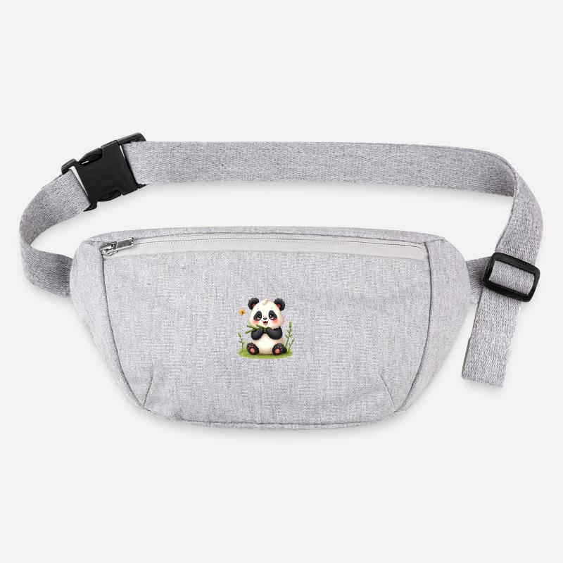 Mignon panda de dessin animé avec bambou et papillon Sac banane recyclé Stanley/Stella