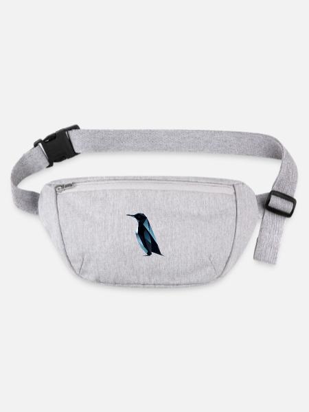 Cute Penguin Low Poly Design - Stanley/Stella recycled Hip Bag  - heather grey - Front