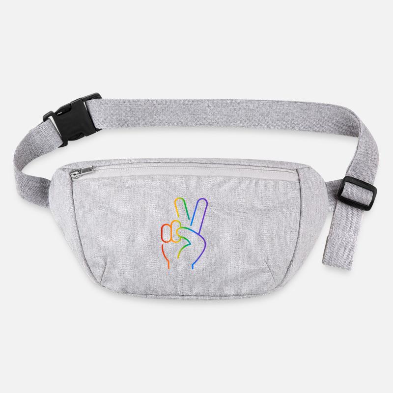 Peace-Zeichen 2 Finger Regenbogen Stanley/Stella recycelte Gürteltasche