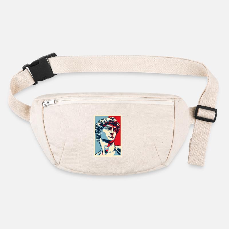 David Michelangelo in Pop Art: Blau-Rot-Porträt Stanley/Stella recycelte Gürteltasche
