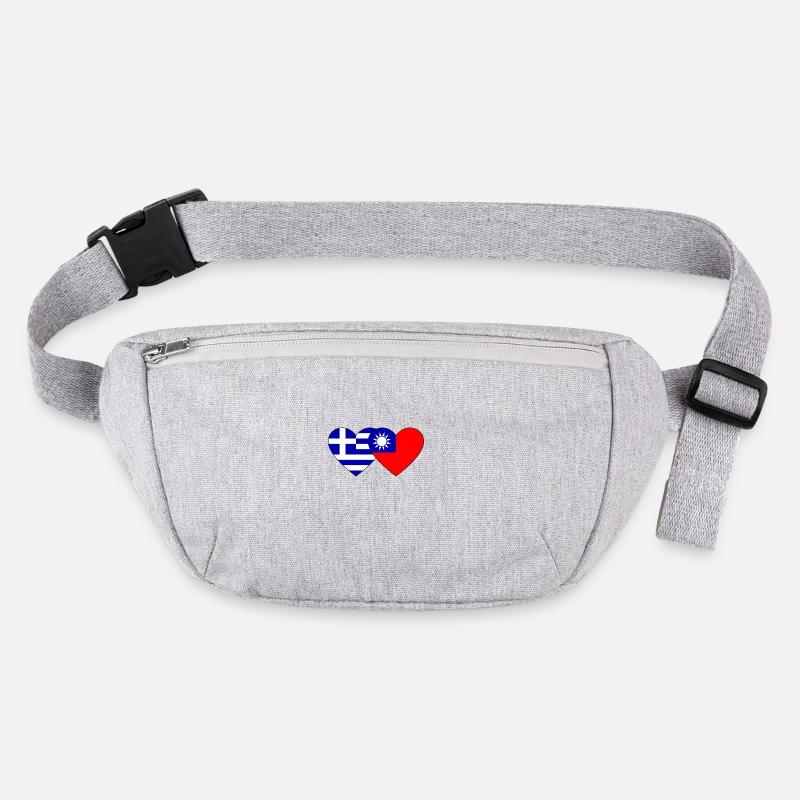 Grèce Taiwan Flag Heart Sac banane recyclé Stanley/Stella