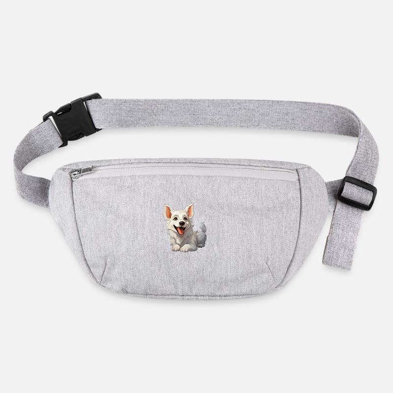 Small Lying White Shepherd Dog Stanley/Stella recycled Hip Bag 