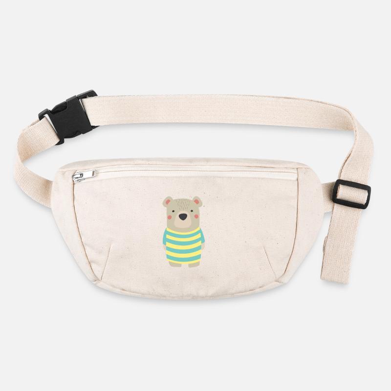 Baer mit Streifenshirt Stanley/Stella recycelte Gürteltasche