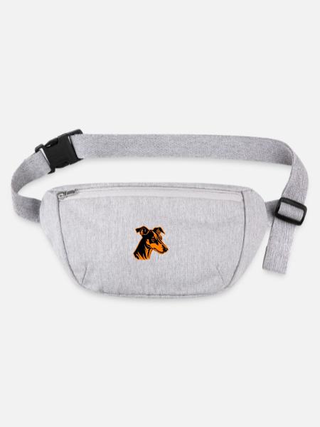 Greyhound Dog Head - Stanley/Stella recycled Hip Bag  - heather grey - Front