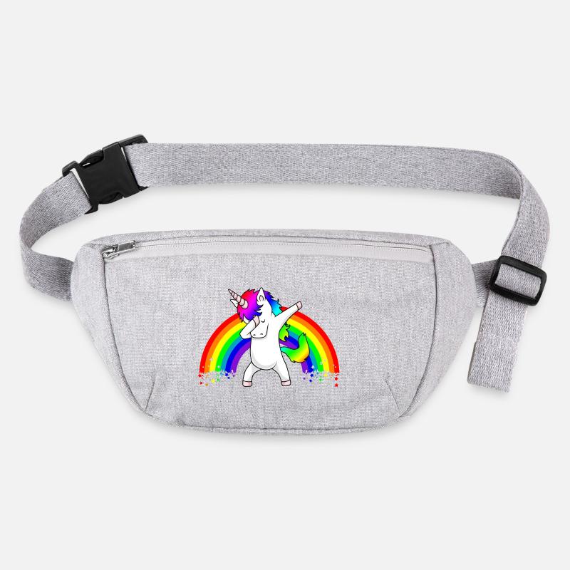 Dabbing Unicorn Regenbogen Dab Dance Einhorn Kind - Sac banane recyclé Stanley/Stella - gris chiné