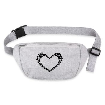 Conception de coeur avec petits coeurs - Sac banane recyclé Stanley/Stella - gris chiné - Devant