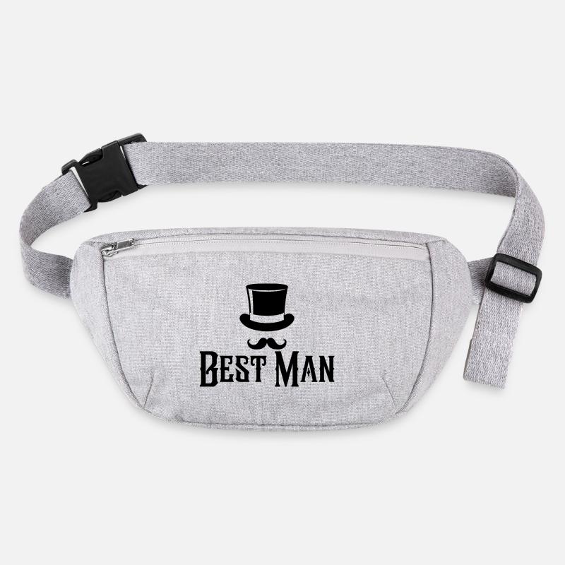 Best Man Top Hut & Schnurrbart Herren Junggesellenabschied Stanley/Stella recycelte Gürteltasche