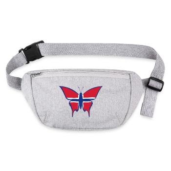 Norwegen Flagge Schmetterling - Stanley/Stella recycelte Gürteltasche - Grau meliert - Vorne