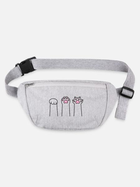 Stone Paper Scissors Cat Paw Game Cat Paws - Stanley/Stella recycled Hip Bag  - heather grey - Front