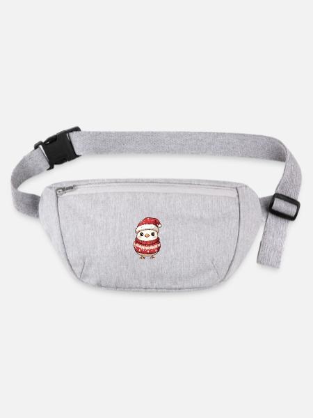 Bande dessinée de Noël au poulet - Sac banane recyclé Stanley/Stella - gris chiné - Devant