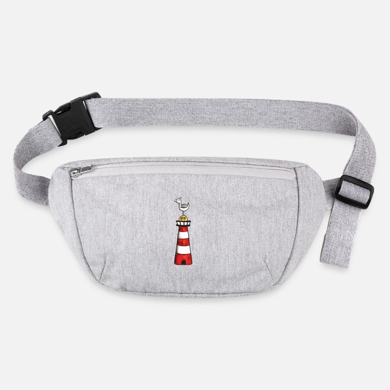 Möwe auf dem Leuchtturm - Nordsee - Geschenk Stanley/Stella recycelte Gürteltasche