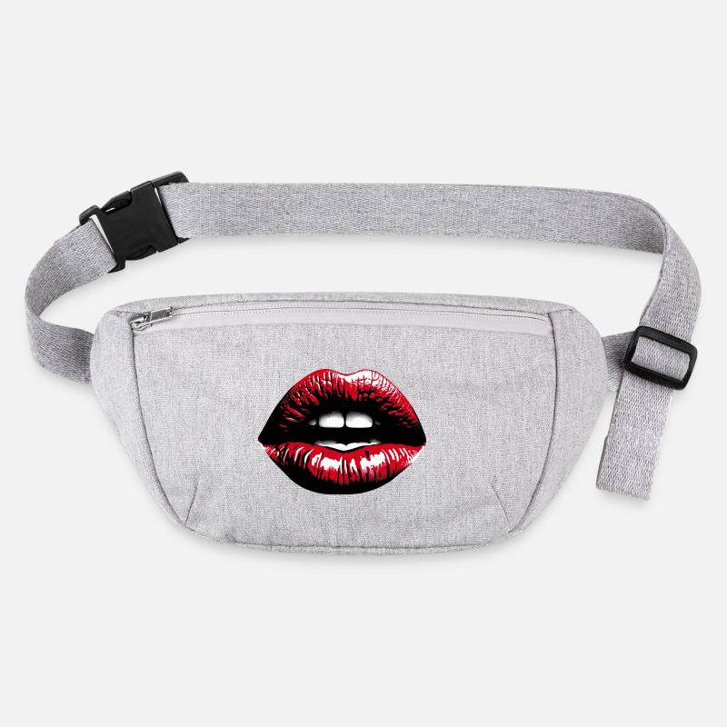 Contemplative Lips Red Lipstick Stanley/Stella recycled Hip Bag 