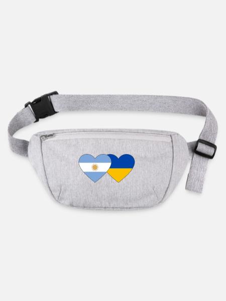 Argentinien Ukraine Flagge Herz - Stanley/Stella recycelte Gürteltasche - Grau meliert - Vorne
