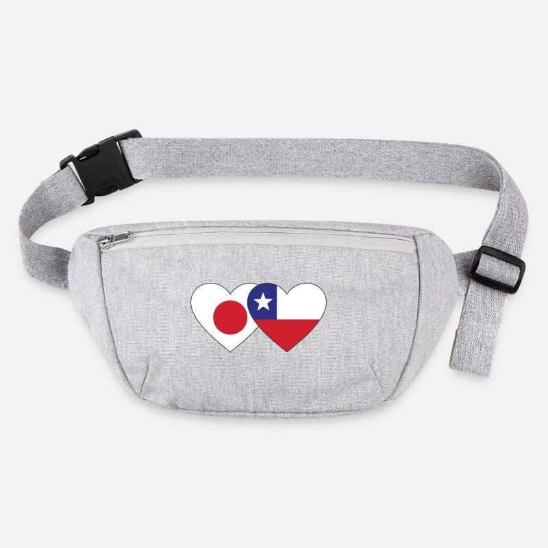 Japan Chile Flag Heart Stanley/Stella recycled Hip Bag 