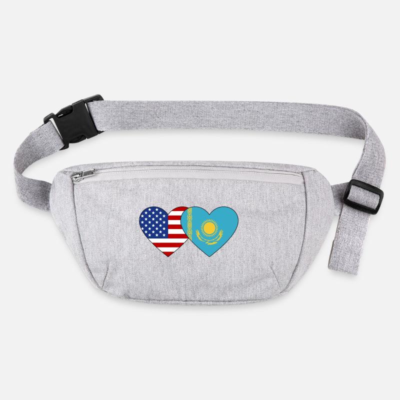 USA Kasachstan Flagge Herz Stanley/Stella recycelte Gürteltasche