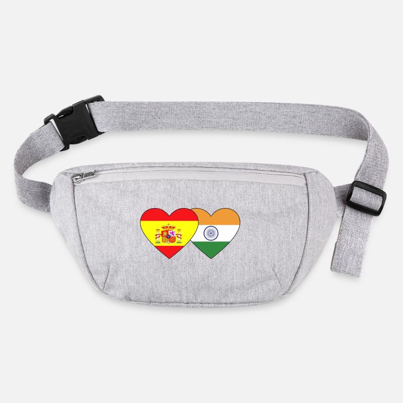 Spain India Flag Heart Stanley/Stella recycled Hip Bag 