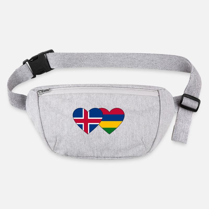 Island Mauritius Flagge Herz Stanley/Stella recycelte Gürteltasche
