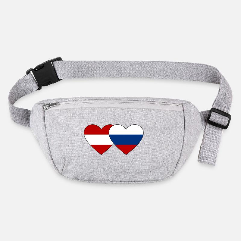 Autriche Russie Flag Coeur Sac banane recyclé Stanley/Stella