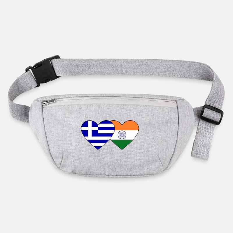 Greece India Flag Heart Stanley/Stella recycled Hip Bag 