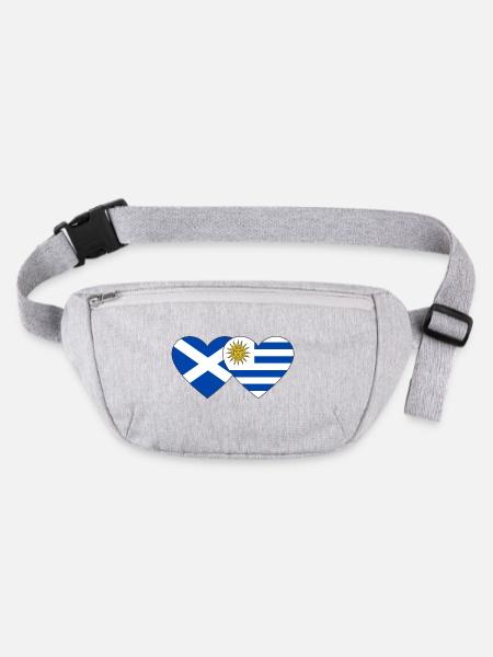 Schottland Uruguay Herz Flagge - Stanley/Stella recycelte Gürteltasche - Grau meliert - Vorne