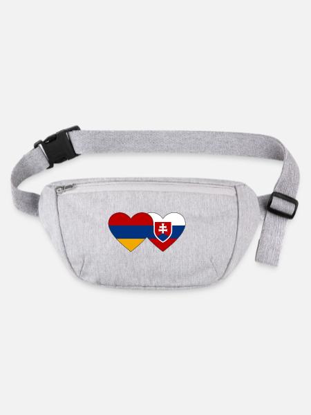 Armenien Slowakei Flagge Herz - Stanley/Stella recycelte Gürteltasche - Grau meliert - Vorne