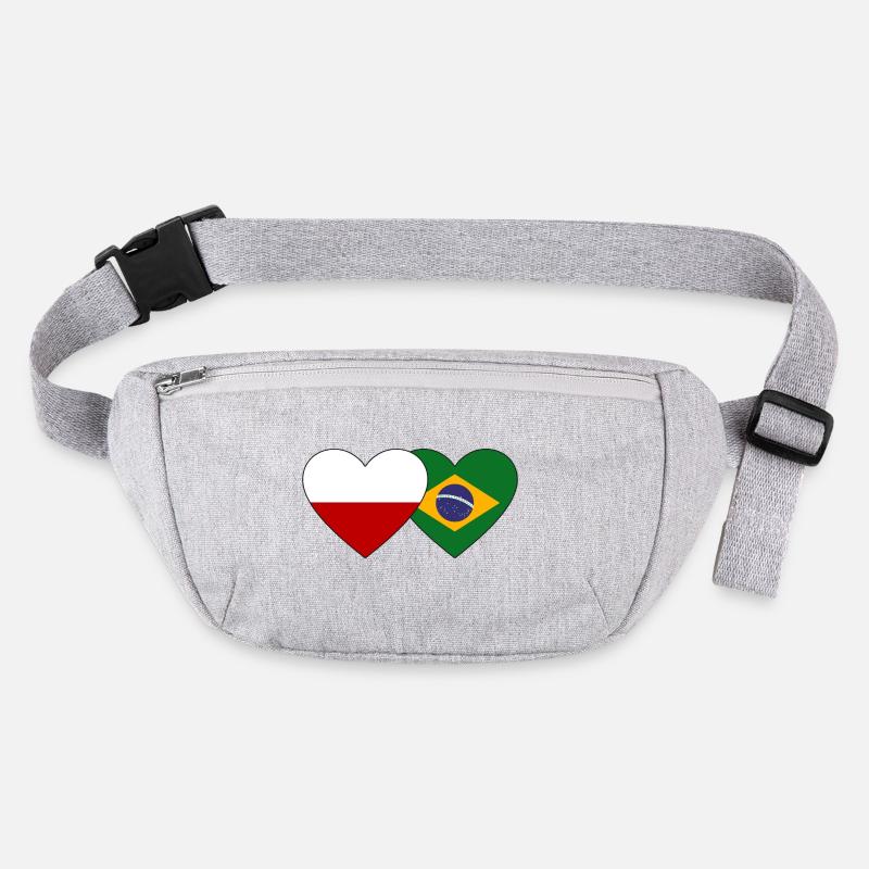 Pologne Brésil Flag Heart Sac banane recyclé Stanley/Stella
