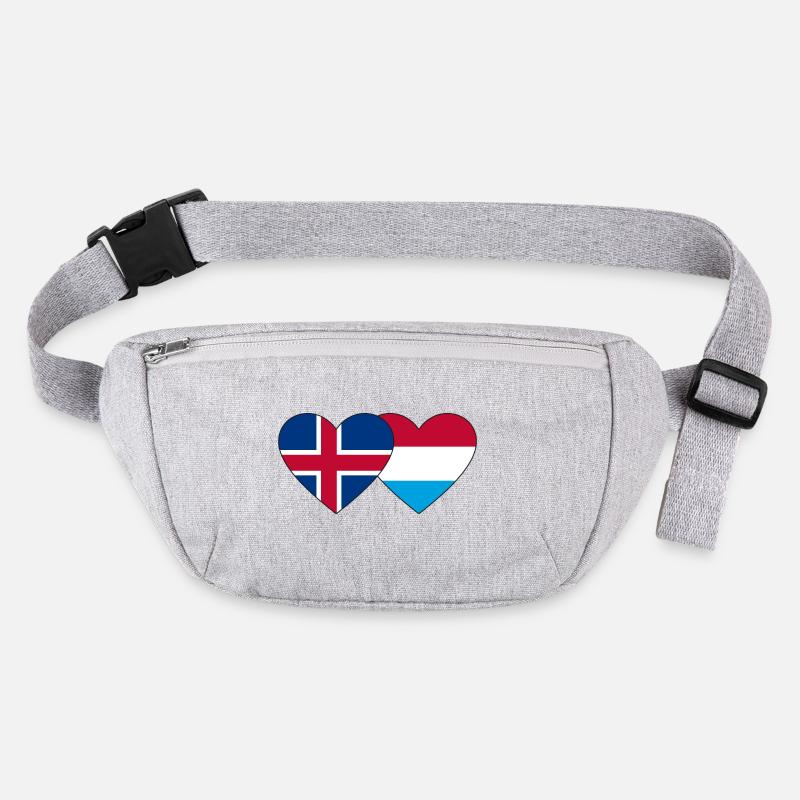 Islande Luxembourg Flag Heart Sac banane recyclé Stanley/Stella