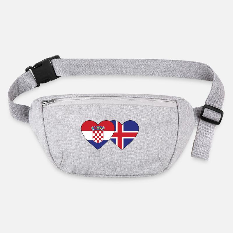 Croatia Iceland flag heart Stanley/Stella recycled Hip Bag 
