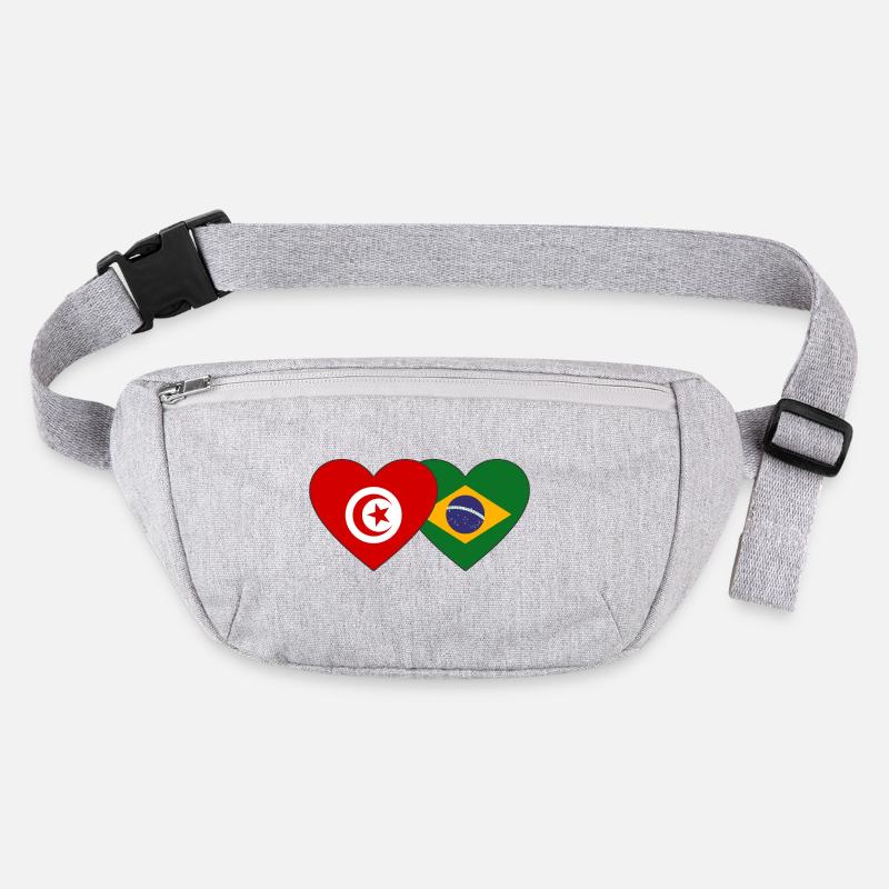 Tunisie Brésil Flag Coeur Sac banane recyclé Stanley/Stella