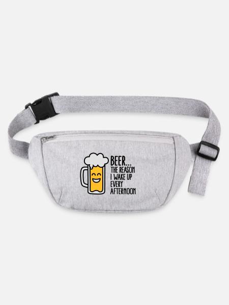 Beer is the reason I wake up every afternoon - Sac banane recyclé Stanley/Stella - gris chiné - Devant