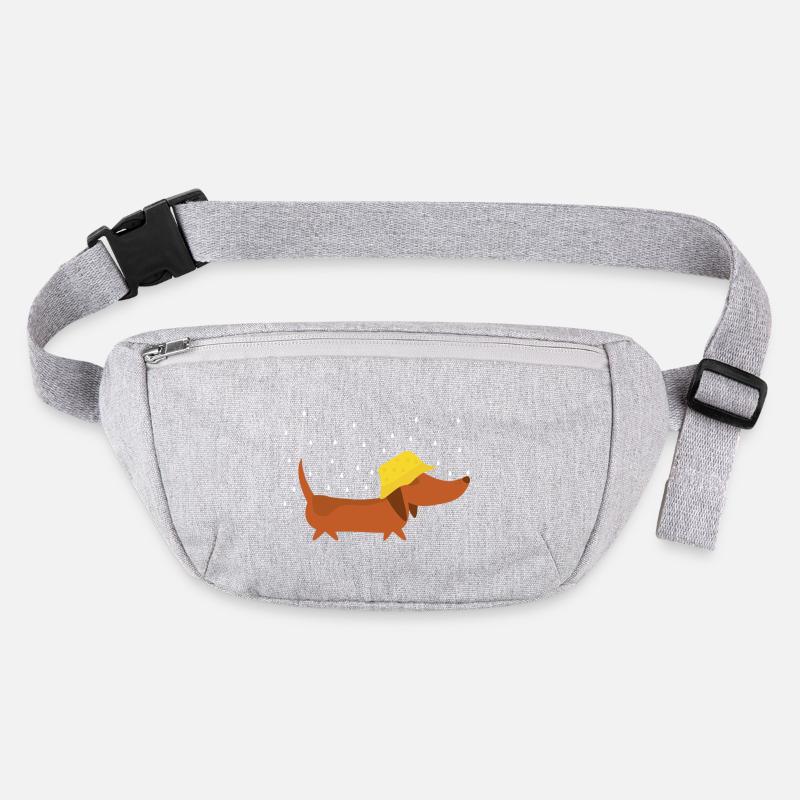 Dachshund with rain hat Stanley/Stella recycled Hip Bag 