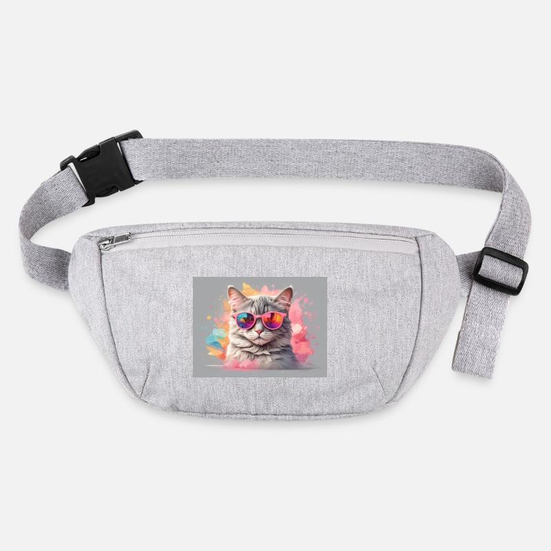 Bunte Katze Stanley/Stella recycelte Gürteltasche