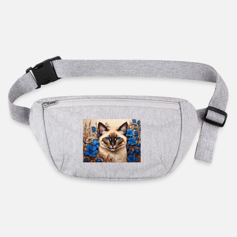 chat fleurs bleues Sac banane recyclé Stanley/Stella