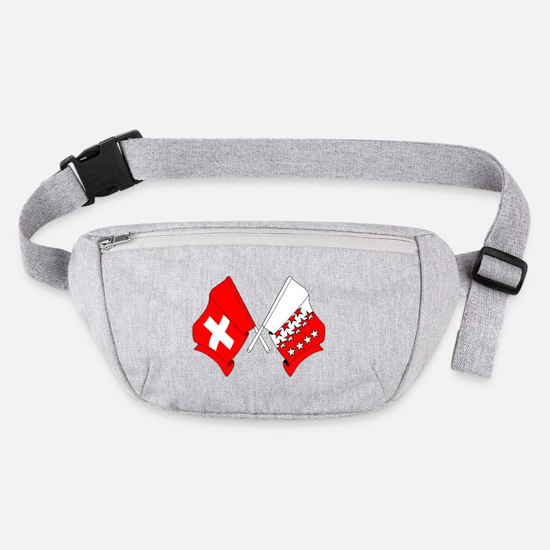 Drapeau de la Suisse et drapeau du Valais Sac banane recyclé Stanley/Stella