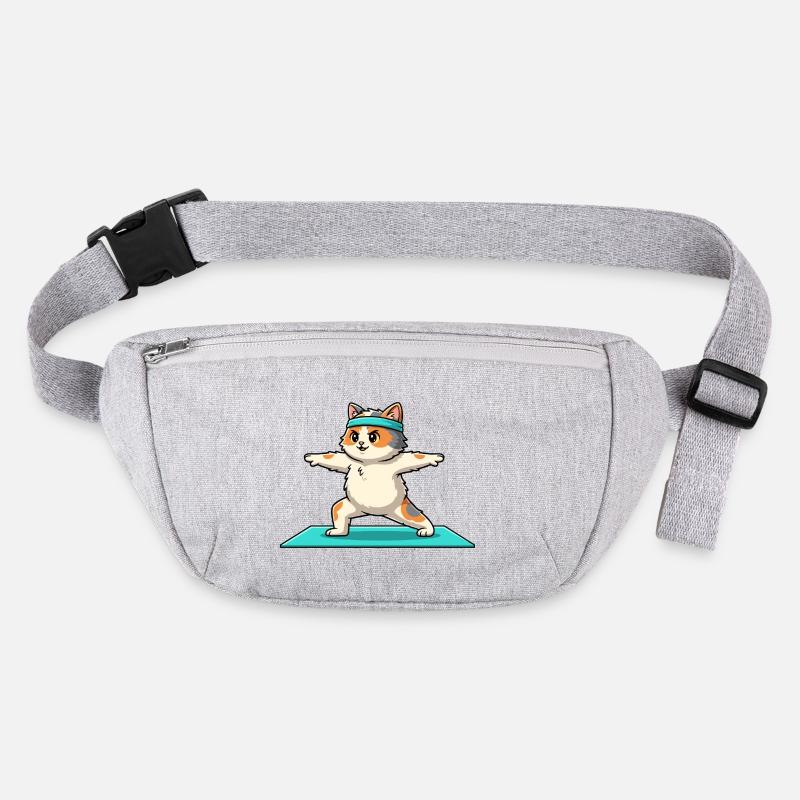 Chaton chat yoga faisant de l’art de la posture guerrière Sac banane recyclé Stanley/Stella
