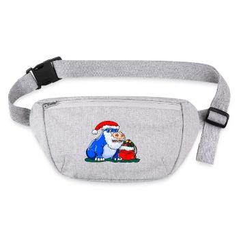 Weihnachtsmann Nilpferd - Stanley/Stella recycelte Gürteltasche - Grau meliert - Vorne