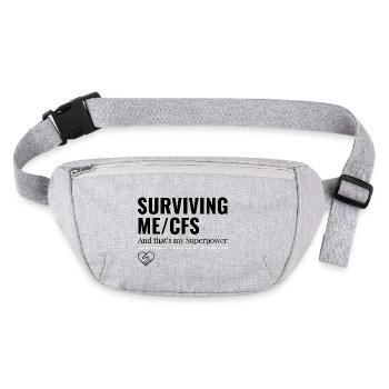 Surviving ME/CFS - weiß 🤍 - Stanley/Stella recycelte Gürteltasche - Grau meliert - Vorne